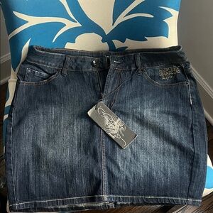 Ed Hardy Dark Blue Mini Skirt